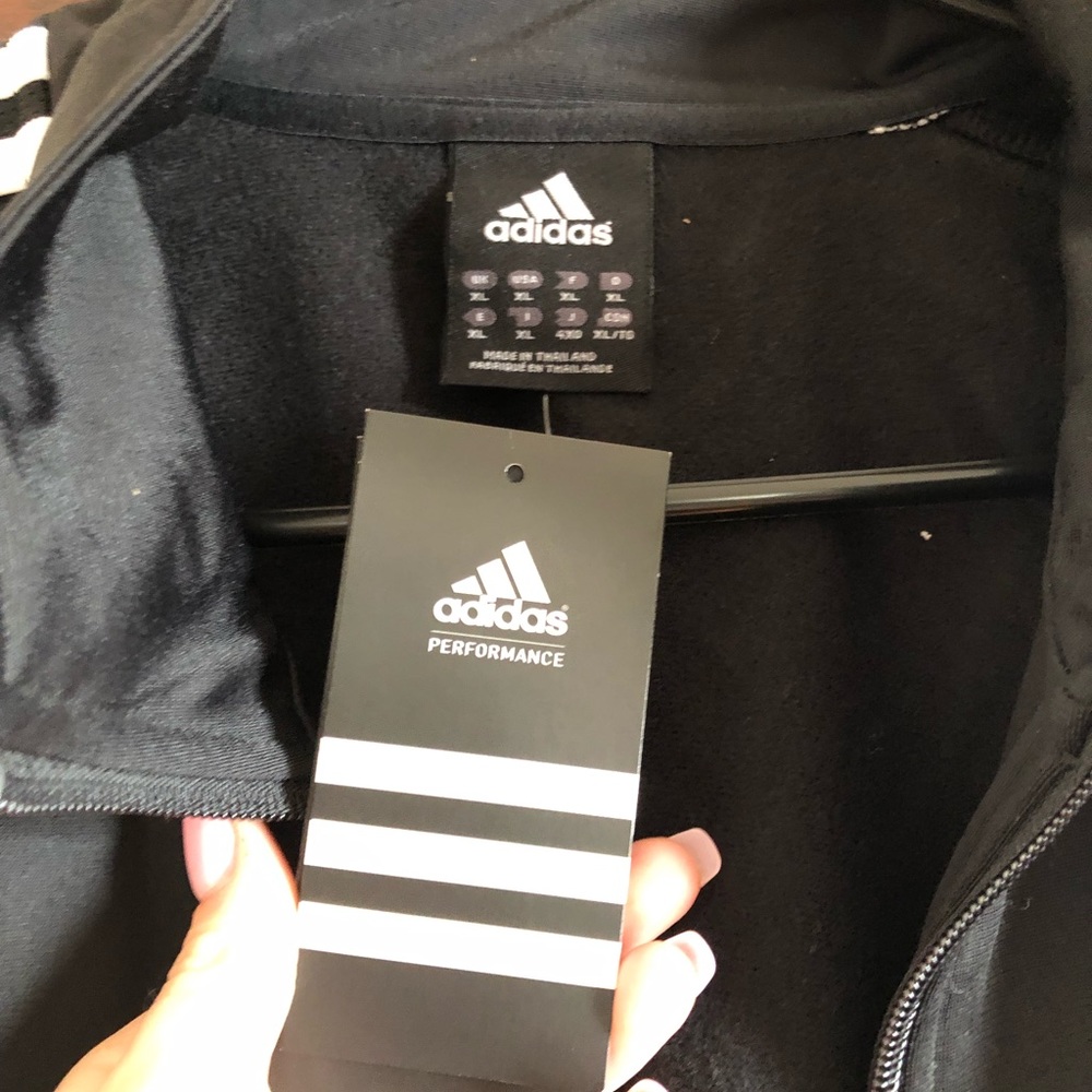 Brand new black adidas zip up jacket- Size XL